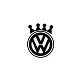 Beta Moda Hub Volkswagen İçin Uyumlu Aksesuar Kral Taçlı Oto Arkası Sticker 19*15 Cm