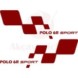 Beta Moda Hub Volkswagen İçin Uyumlu Aksesuar Polo 6R Kapı Altı Sag Sol Takım Set Oto Sticker Kırmızı 40*15 Cm