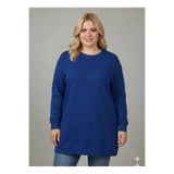 BETES Kadın Tesettür Battal Beden Saks Mavi Tunik Sweat Sweatshirt