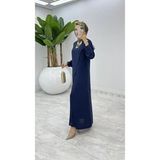 BETES Kadın Tesettür Krep Kumaş Ahum Model Ikili Takım Pantolon Tunik - Lacivert - 44 - 46