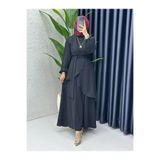 BETES Kadın Tesettür Siyah Krep Kumaş Hanzade Model Pantolon Tunik Takım