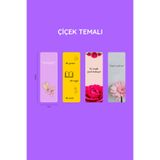 Beticraft Kitap Ayracı, Çiçek Temalı Ayraç Seti (2), 4 Adet Kitap Ayracı Seti, 5 cm x 14,50 Cm, Oval Köşe