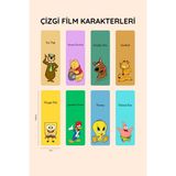 beticraft Kitap Ayracı, çizgi film karakterleri, 8 adet kitap ayracı seti, 5 cm x 14,50 cm, Oval köşe