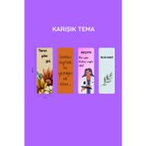 Beticraft Kitap Ayracı, Karışık Tema Ayraç Seti, 4 Adet Kitap Ayracı Seti, 5 cm x 14,50 Cm, Oval Köşe