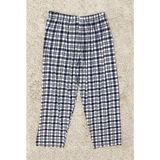 Betimoda Erkek %100 Pamuk Cepsiz Beli Lastikli Pijama Altı Eşofman Lacivert Beyaz Çizgili