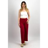 Betimoda Kadın Bol Kesim Bol Paça Rahat Oversize Ince Palazzo Pantolon - Bordo - L - XL