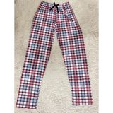 Betimoda Kadın Pamuklu Ekose Desenli Pijama Altı Eşofman Kurdeleli Beyaz Kare