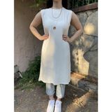 Betimoda Kadın Sıfır Kol Penye Uzun Tunik Içlik Kahverengi - 2XL - Ekru