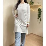 Betimoda Kadın Uzun Kol Bisiklet Yaka Penye Tunik Içlik - Ekru - L - XL