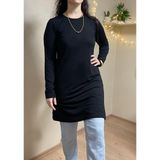Betimoda Kadın Uzun Kol Bisiklet Yaka Penye Tunik Içlik - Siyah - L - XL