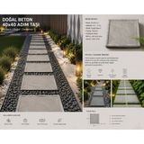 Beton Adım Taşı 5 Adet Peyzaj ve Yürüyüş Yolu Taşı Doğal Gri 40X40 - 40×40