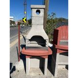 Beton Barbekü 60'lık Mangal - Gri - Kırmızı
