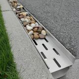 Beton döşemeler ve teraslar için taşma ızgarası, çakıl kaplamalı bahçe drenaj çözeltisi (100 x 21 x 25 cm), havuzlar, dış mekanlar ve dış mekanlar için ideal