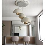 Beton Görünümlü Modern Şık Iskandinav Tarz 3 Başlıklı Avize (25CM) (Rustik Ampul Hediyeli) Nestvibe - Beyaz