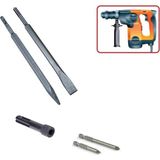 Beton Kırma Delme Raspalama Için Sds Plus Hilti Uç Seti Bits Adaptörlü Keski Murc Uç Takımı - Altın