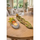 Beton Kuş Figürlü Mumluk ve Tütsülük İkili Set – Doğal Tasarım, Dekoratif Masa ve Meditasyon Aksesuarı (22 cm)