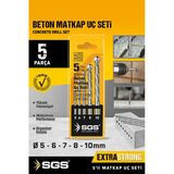 Beton Matkap Uç Seti 5 Parça SGS1415