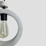 Beton Minimalist Halka Dekoratif Lamba, Iskandinav Tasarım, Tavan Aydınlatma Avizesi, Salon Avizesi - Gri