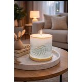 Betonique Stone Candle Beton Kütük Mum - Beyaz - Gri - 1
