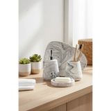 betonmall 4 Parça Mermer Desenli Beton Banyo Seti | Sabunluk Diş Fırçalık Tepsi Modern Dekor