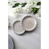 betonmall Beton Bubble Bardak Altlığı 2’li Set | Büyük Boy | Mermer Bej | El Yapımı Dekoratif Coaster