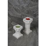 betonmall Dekoratif Antik Roma Sütun Şeklinde Beton Tealight Mumluk Set 2 Parça