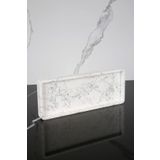 betonmall Dekoratif Sunum Tepsisi Tabağı Beton Sunumluk 10x25 Cm Gümüş Spreyli