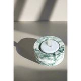 betonmall El Yapımı Mermer Desenli Yeşil Beton Tealight Mumluk | Minimal Dekoratif Mumluk 3 Adet
