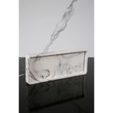betonmall Mermer Desenli Dekoratif Sunum Tepsisi Tabağı Beton Sunumluk 10x25 Cm Siyah Beyaz