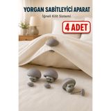 Betora 4 Adet Yorgan Köşe Sabitleyici İğneli Kilitli Nevresim Tutucu Kumaş Kaplı Düğmeli Pratik Yatak Aparatı