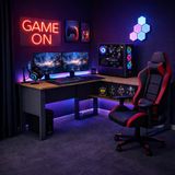 Betroya Arena Modern Tasarımlı Oyuncu Masası Ahşap 150x50 cm Antrasit Kemençe Renkli Ergonomik
