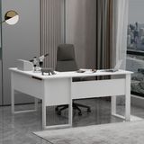 Betroya Landi Ofis Masası Ahşap Dikdörtgen 140 cm x 90 cm x 74 cm Modern Tasarım - Beyaz