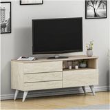 Betroya Leon Modern Tasarımlı Traverten Cordoba Suntalam Malzeme ile 120 cm Genişlik TV Ünitesi - Bej