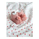 BETSY STUDIO Örgü Bebek Patik Yenidoğan Hediyelik Gülkurusu