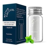Better & Better Doğal Floss | Vegan,%100 Bitki Bazlı Mumlu Diş İpi Doldurulabilir Cam Kavanozda | Jojoba ve Nane Yağı ile Doğal Diş İpi | Nemlendirici ve Yatıştırıcı Çevre Dostu Diş İpi