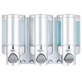Better Living Aviva 3'lü Duş Dispenseri, 3x330ml, Saten Gümüş