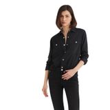 Betty Gold Klasik Antrasit Jean Gömlek Fitted/Vücuda Oturan Kesim 1210818-87811 Antrasit-87811 XS