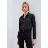 Betty Gold Klasik Antrasit Jean Gömlek Fitted/Vücuda Oturan Kesim 1210818-87811