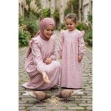 Betül Akbay Kız Çocuk Tesettür Elbise – Amine Model Viskon Pamuklu Tam Boy Pembe - Açık Pembe - 4 - 5 Yaş