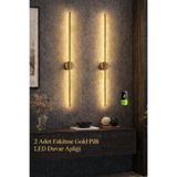 Betül Home Design 2' Lİ Modern Pilli Aplik Tak Çalıştır Kablosuz Ledli Aplik Eskitme Gold Pil Dahildir ( 2 ADET)