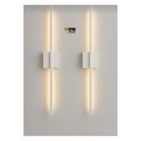 Betül Home Design Modern Dekoratif Aç-kapa Düğmeli Pilli Kare Led Duvar Aplik Beyaz 65 CM (1 ADET) Pil Dahildir