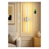 Betül Home Design Pilli BEYAZ KASA 50 CM Gün Işığı LED Duvar Aplik Modern Dekoratif Led (1 ADET)