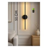 Betül Home Design Pilli Siyah 50 Cm GÜN IŞIĞI LED Duvar Aplik Modern Dekoratif Led (1 ADET)