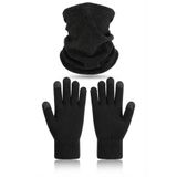 Betülce Unisex Siyah Kışlık Polar Boyunluk ve Dokunmatik Ekran Uyumlu Eldiven 2'li Set