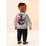 BeU Kids Erkek Çocuk %100 Pamuk, 3 Iplik Fırçalı Kumaş Gri-Siyah Spiderman Baskılı Eşofman Takım - 2 - 3 Yaş - Gri - Sıyah