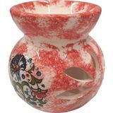 Beuta Motifli Seramik Buhurdanlık - Kırmızı