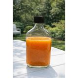 Bev Kitchen 2 ADET 100 ml Şeffaf Cold Brew Sızdırmaz Siyah Plastik Kapaklı Yassı Boş Cam Şişe