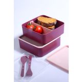 Bev Kitchen 2 Katlı Mikrodalga Uyumlu Yemek Saklama Kabı Beslenme Kutusu Sporcu Öğrenci Okul Işyeri Sefer Tası - Bordo