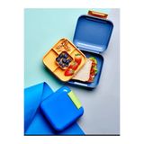 Bev Kitchen 2 Katlı Mini Kare Öğrenci Beslenme Kabı Yemek Saklama Kutusu Lunch Box Mavi