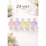Bev Kitchen 24 ADET Cam Tombul Kolonya Şişesi Süssüz,Düğün,Nikah, Söz Nişan Hediyelik (Uzunluk 8cm)